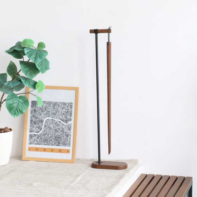 天然木シューホーン(靴ベラ)スタンド付き