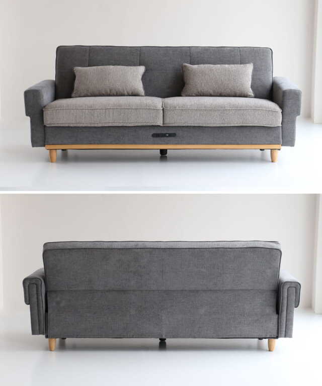 ソファベッド前面・後ろ側