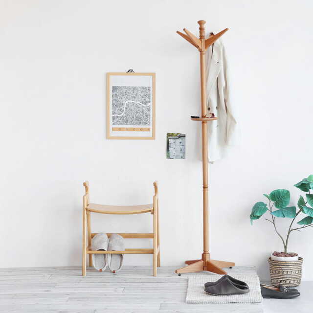 北欧スタイル木製ハンガーラック