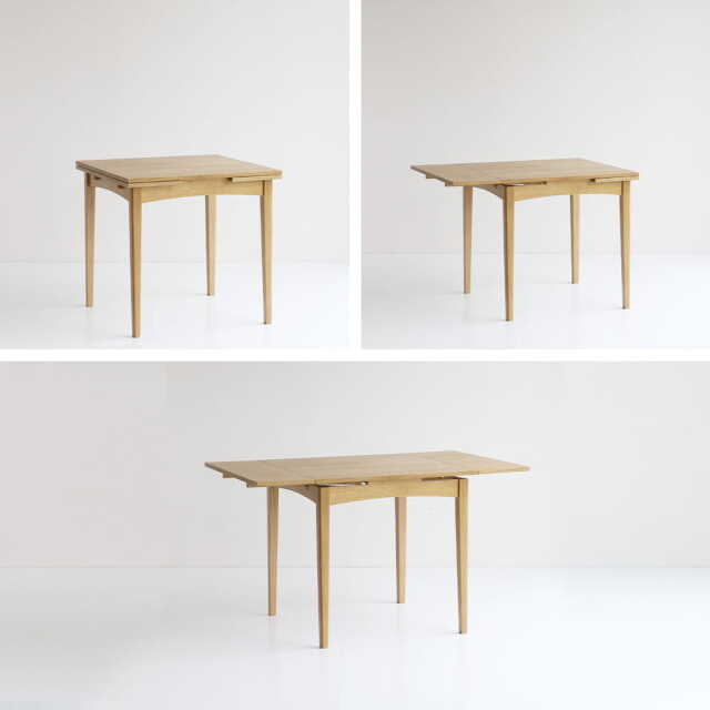 横幅75/100/120cmに広がるテーブル