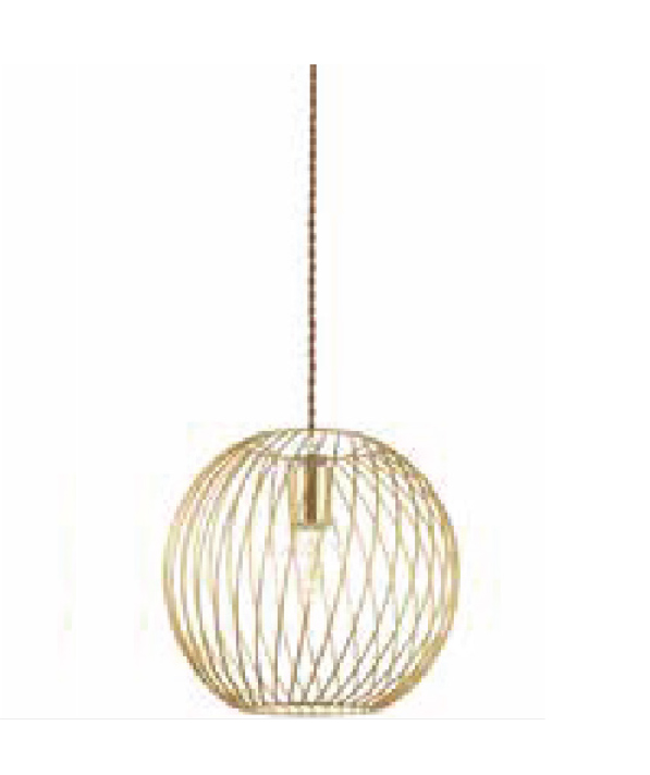 ゴールドのスケルトン丸いペンダントライト