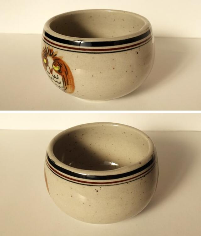 手描きのふくろうが可愛い陶器ボウル