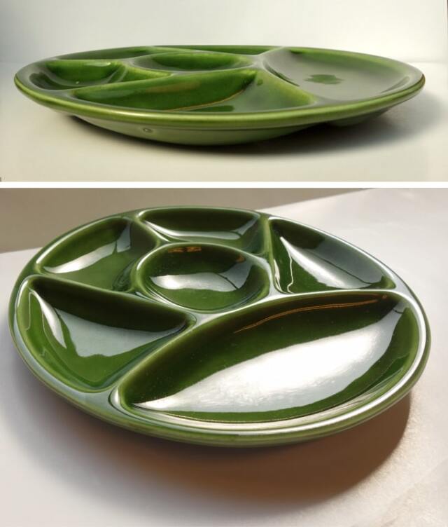 ヴィンテージ仕切り皿グリーン | 北欧家具通販アンバーデザイン