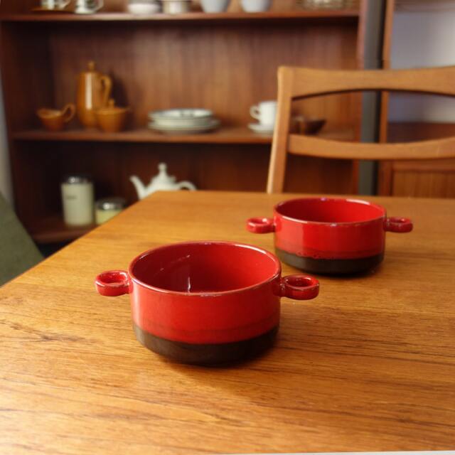 ヴィンテージ持ち手つきスープボウル