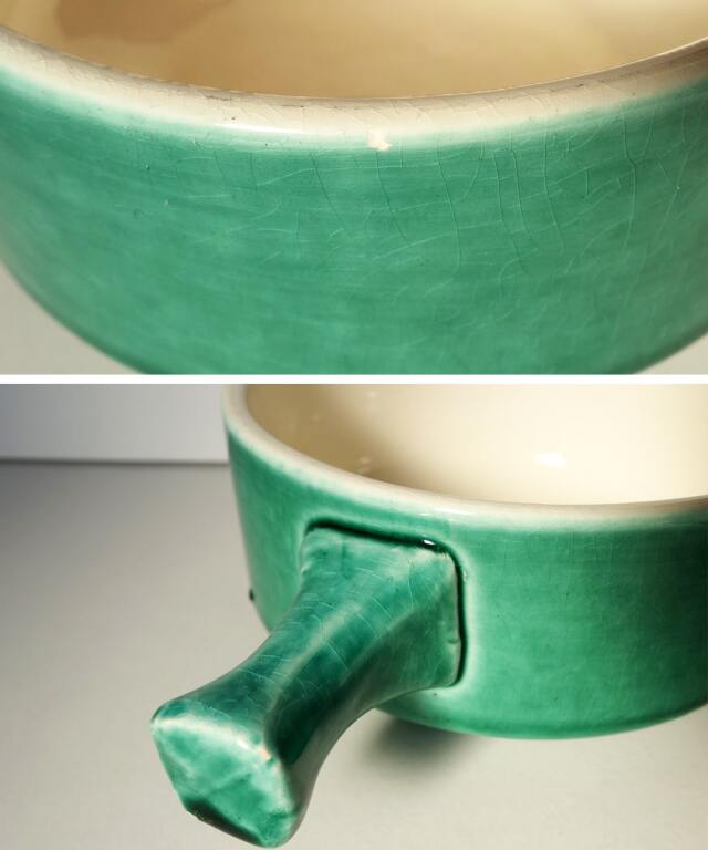 グリーン陶器ボウル　詳細