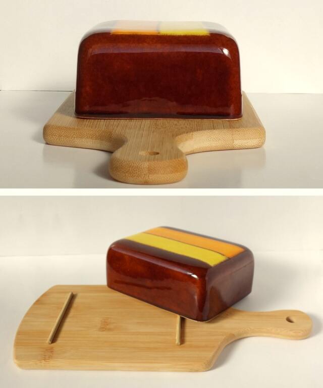 ヴィンテージ陶器バターケース　レトロ