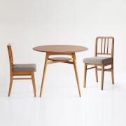 円形ダイニングテーブルと椅子2脚セット