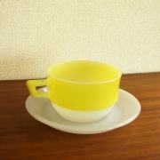 黄色いスープカップ&ソーサー tw0306ガラス器