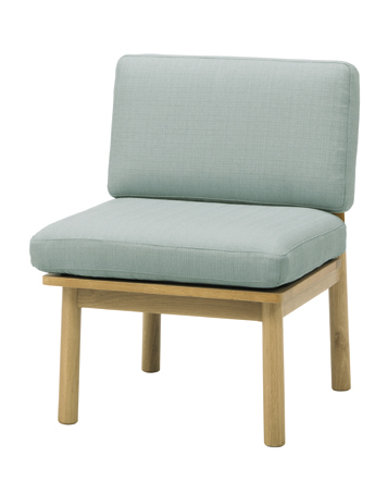 肘なし1人掛けソファ オーク無垢材