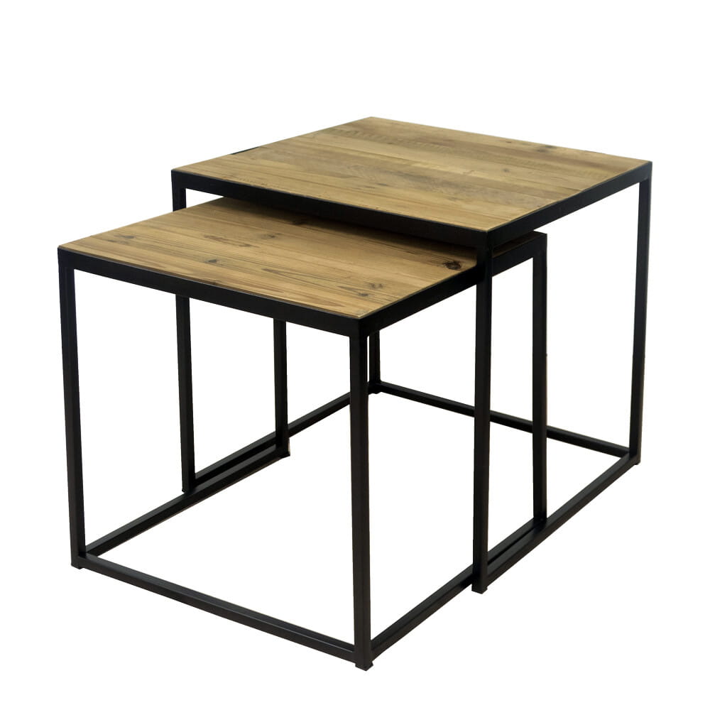 古材ネストテーブル2連