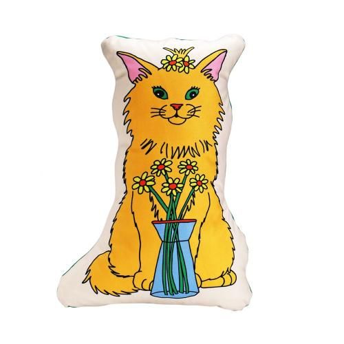 MIDORI KOMATSU ミドリコマツ / 「The Enjoy C&D Club Cushion "Cat / Beige"」 キャットクッション