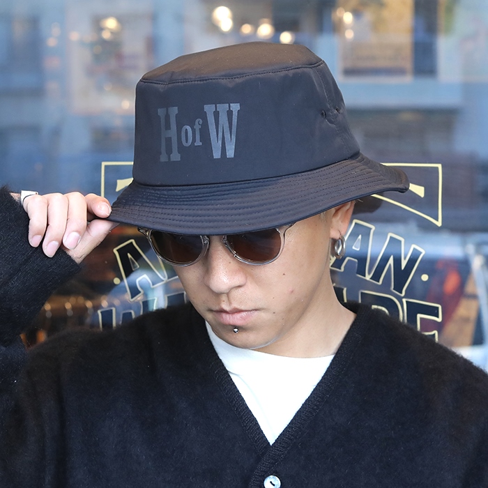 THE H.W.DOG&CO/ザエイチダブリュードッグアンドコー「HofW HAT /  BLACK」ナイロンタフタバケットハット