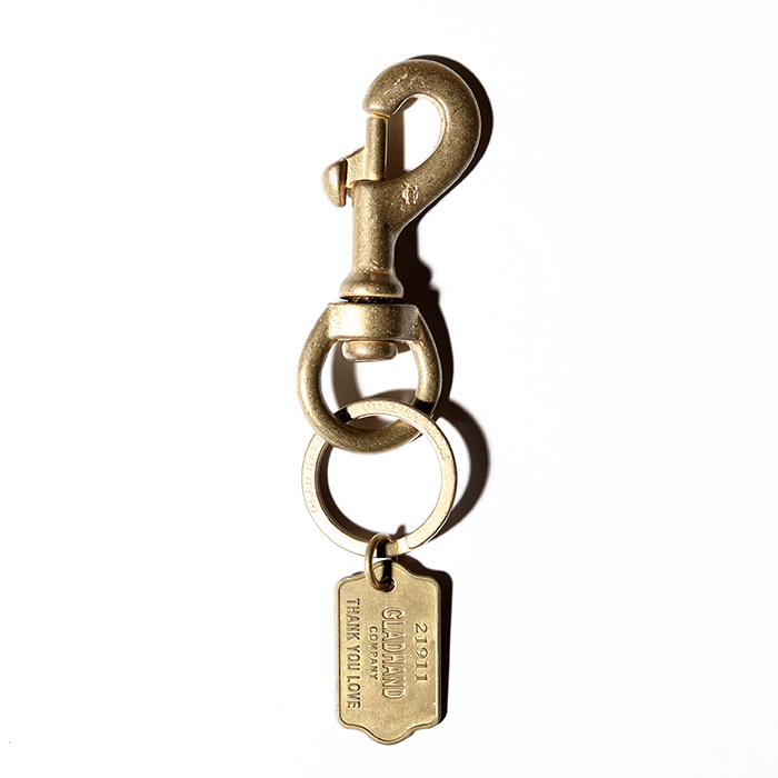 GLAD HAND/グラッドハンド「SWIVEL SNAP KEY HOLDER W/DOG TAG / BRASS」真鍮製チェーンキーホルダー