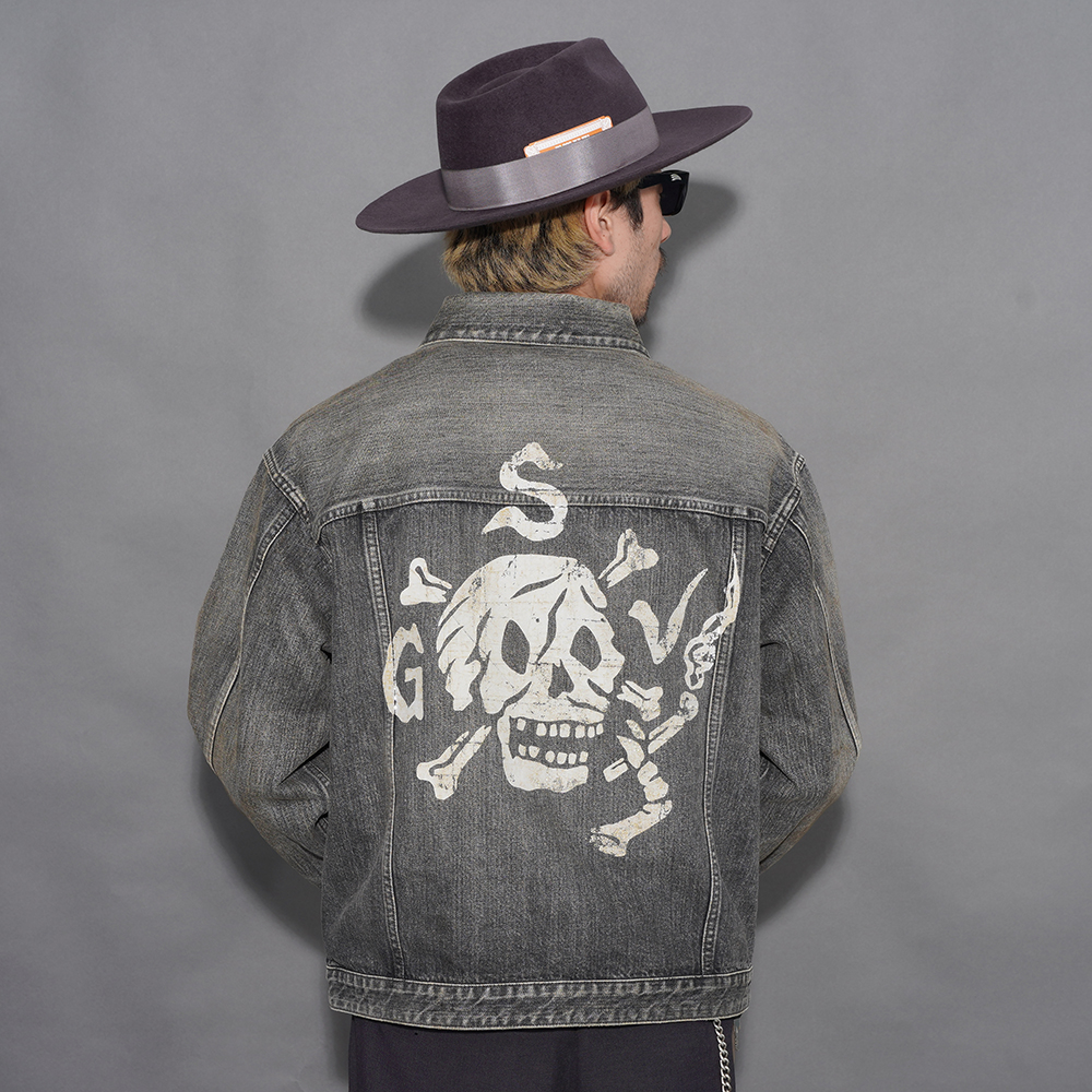 GANGSTERVILLE/ギャングスタービル「XXX - DENIM JACKET / BLACK」ユーズド加工デニムジャケット