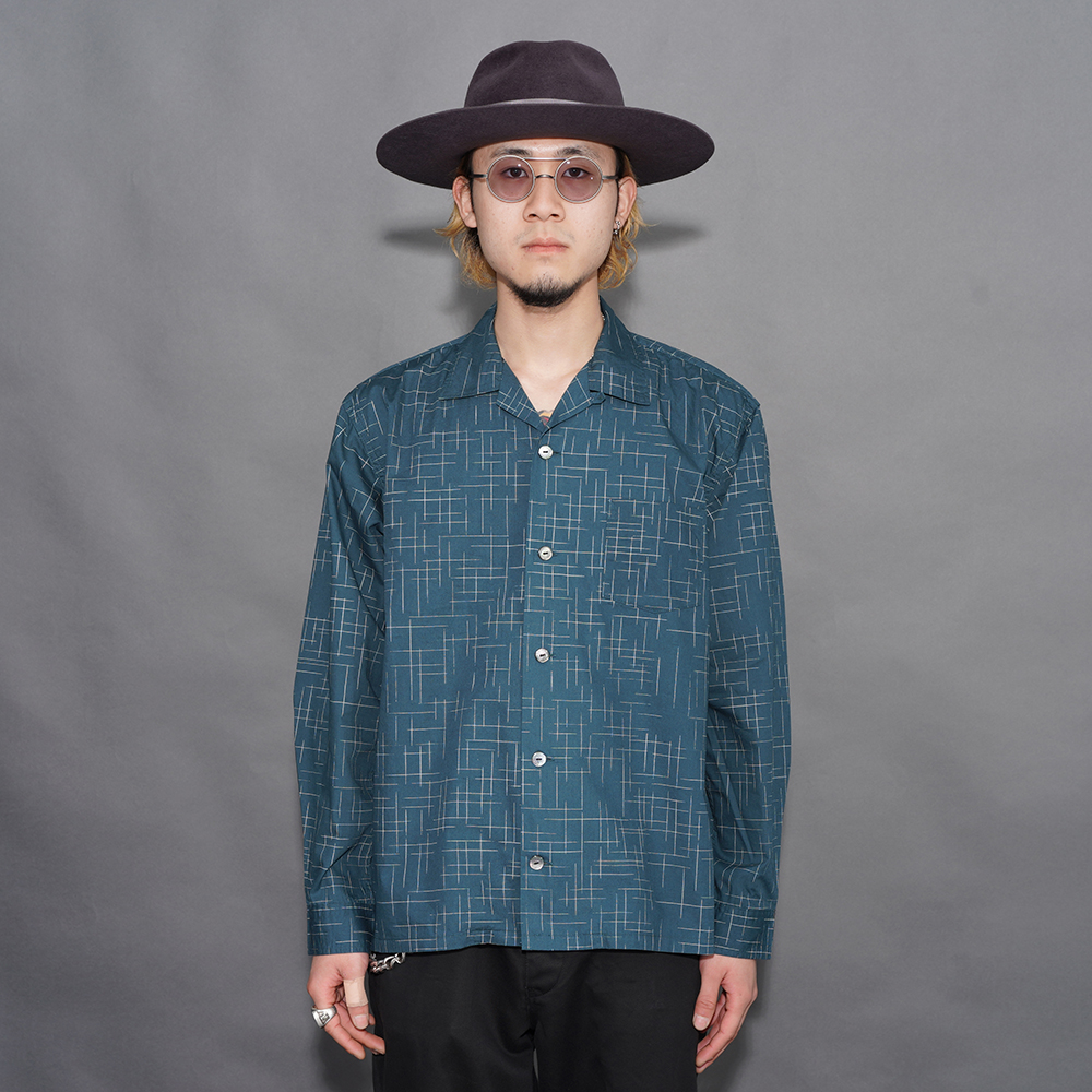 TROPHY CLOTHING/トロフィークロージング「Atomic Hawaiian L/S Shirt / GREEN」カスリL/Sシャツ