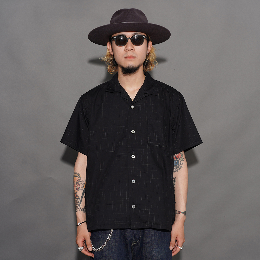 TROPHY CLOTHING/トロフィークロージング「Atomic Hawaiian S/S Shirt / BLACK」カスリブロードコットンS/Sシャツ