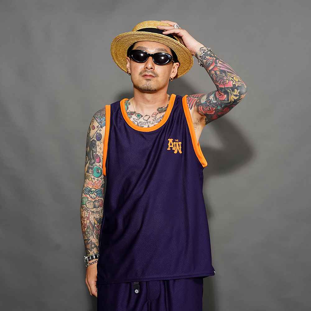 THE AMERICAN WANNABE/アメリカンワナビー「MESH TANK TOP / D.NAVY」メッシュタンクトップ
