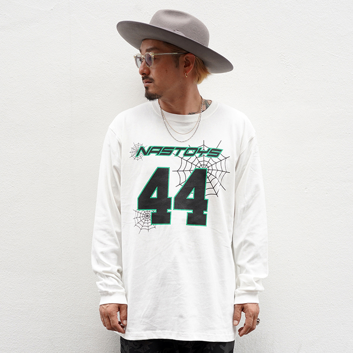 NASTOYS/ナストイズ「Spider Web L/S TEE / WHITE」プリントL/S Tシャツ