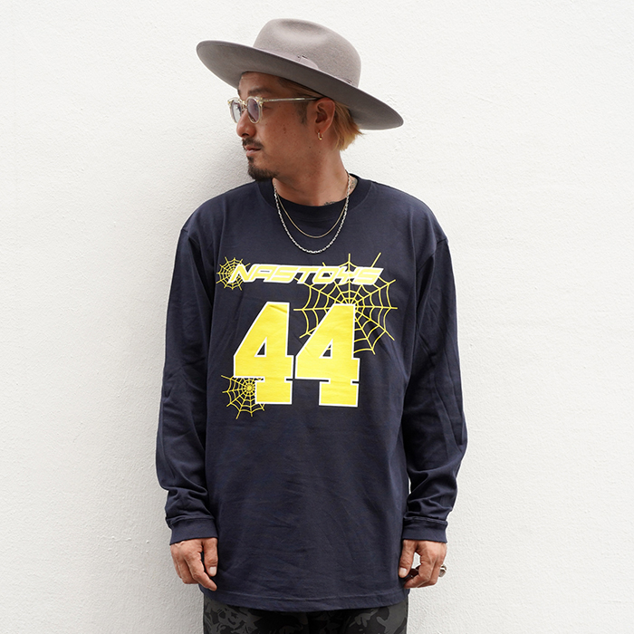 NASTOYS/ナストイズ「Spider Web L/S TEE / NAVY」プリントL/S Tシャツ