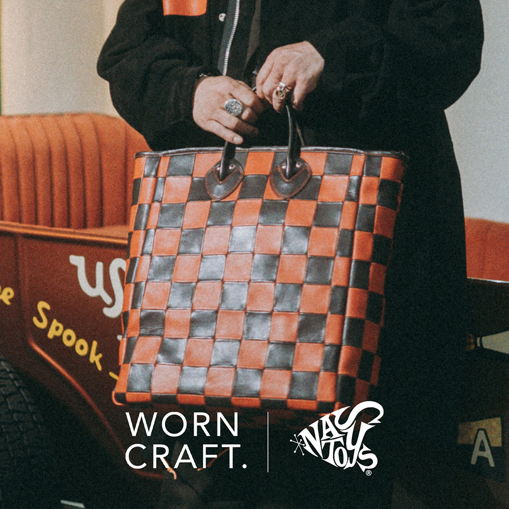 【LIMITED ITEM】WORN CRAFT ×NASTOYS「BLOCKS ART CARRYALL TOTE BAG “CHECKER FLAG” LARGE」キャリーオールトートバッグ