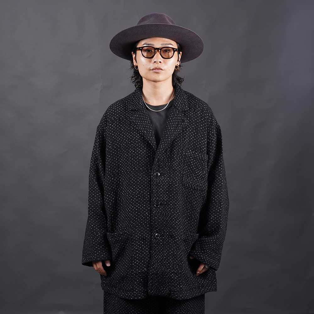 PORTER CLASSIC / ポータークラシック「NEW SASHIKO WIDE JACKET / BLACK」ニュー刺し子ワイドジャケット
