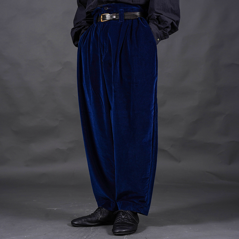 PORTER CLASSIC / ポータークラシック「VELVETEEN BEBOP PANTS / NAVY」ベルベットビーバップパンツ