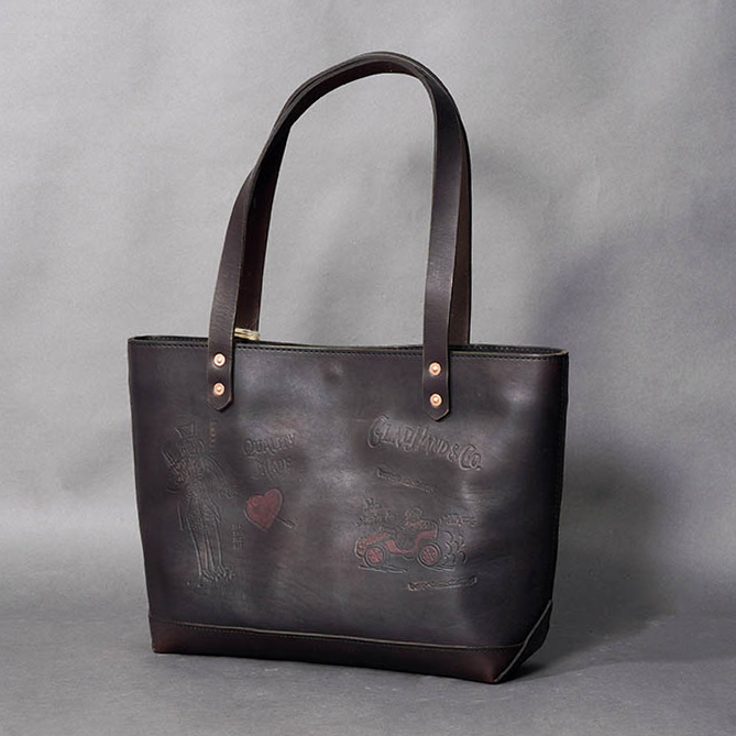 vasco × GLADHAND「LEATHER TRAVEL TOTE BAG / BLACK」レザートートバッグ