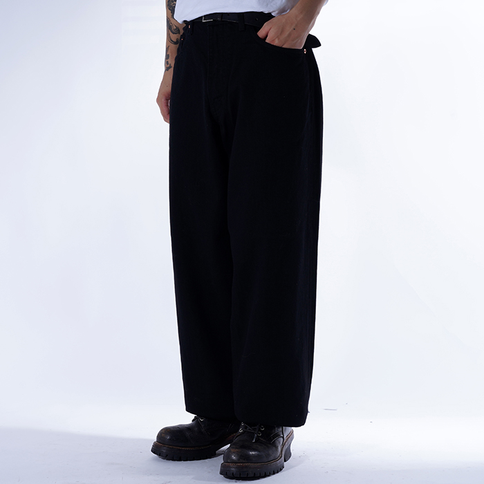 MOTOR / モーター「OLD BAGGY BLACK DENIM TROUSER / BLACK」オールドバギーブラックデニムトラウザー