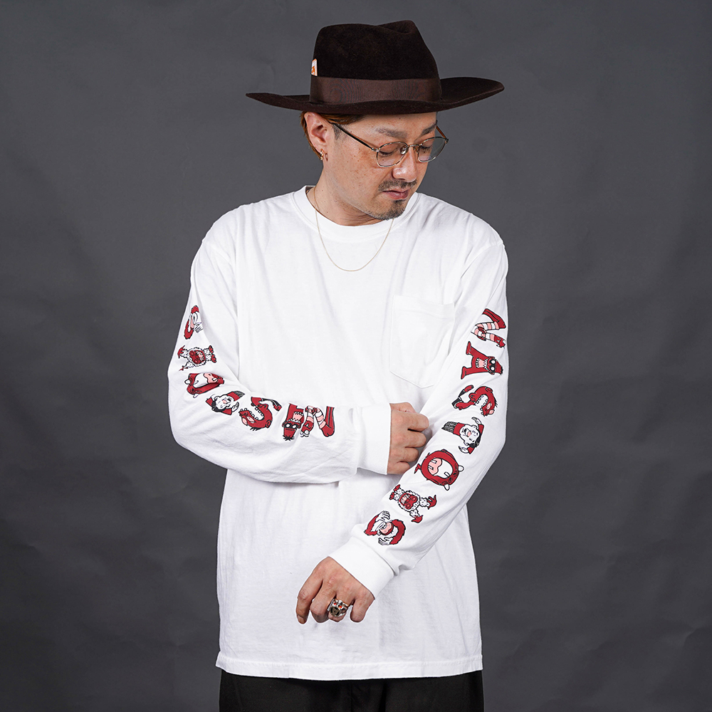 NASTOYS/ナストイズ「NASTY MONSTER L/S POCKET TEE / WHITE」長袖ポケットTシャツ