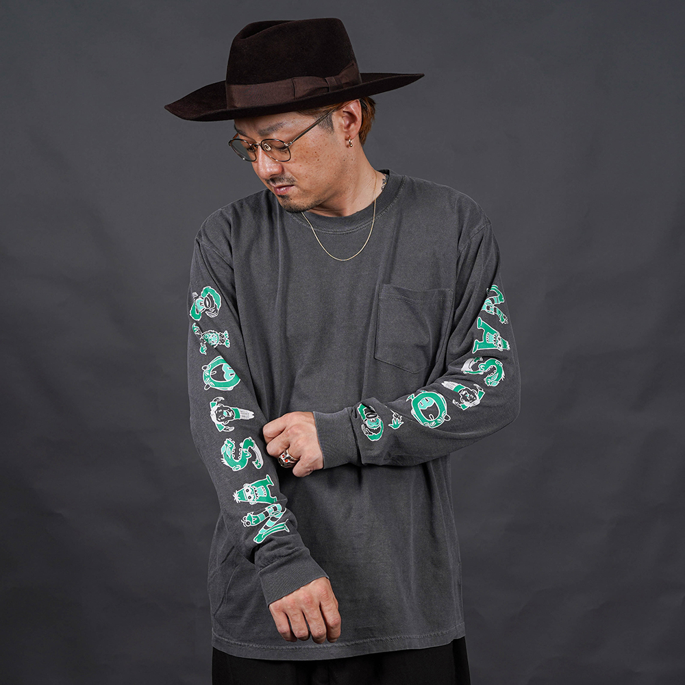 NASTOYS/ナストイズ「NASTY MONSTER L/S POCKET TEE / BLACK」長袖ポケットTシャツ