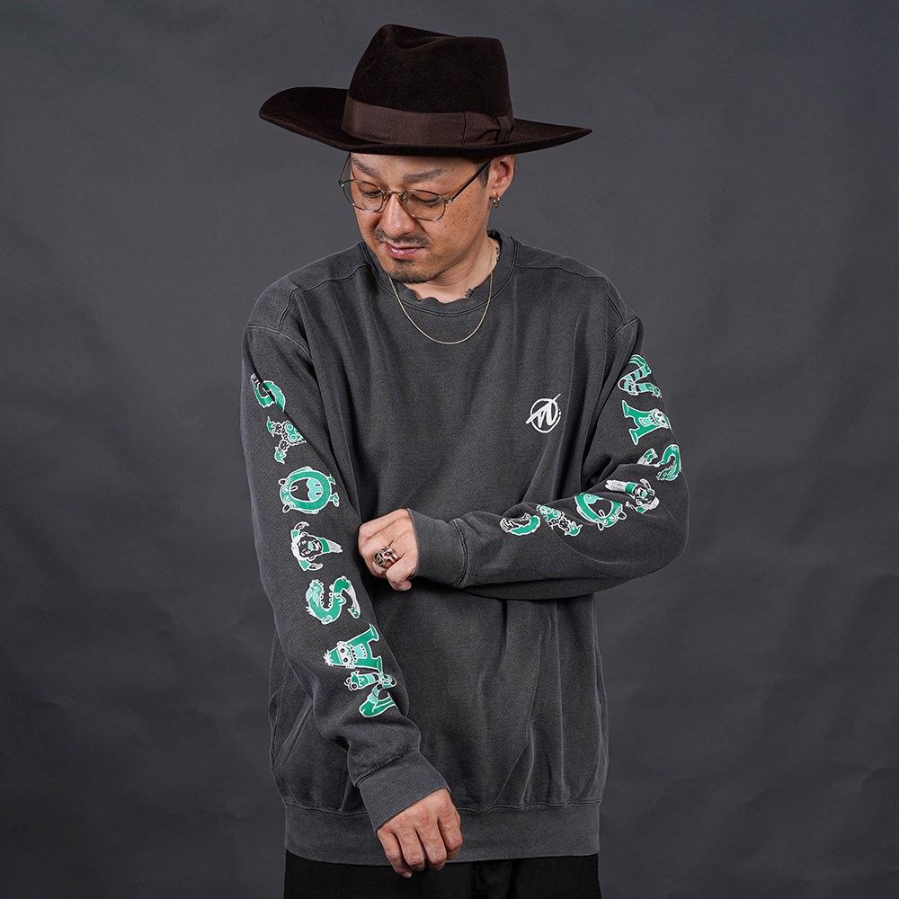 NASTOYS/ナストイズ「NASTY MONSTER Crew Sweat / BLACK」クルーネックスウェット
