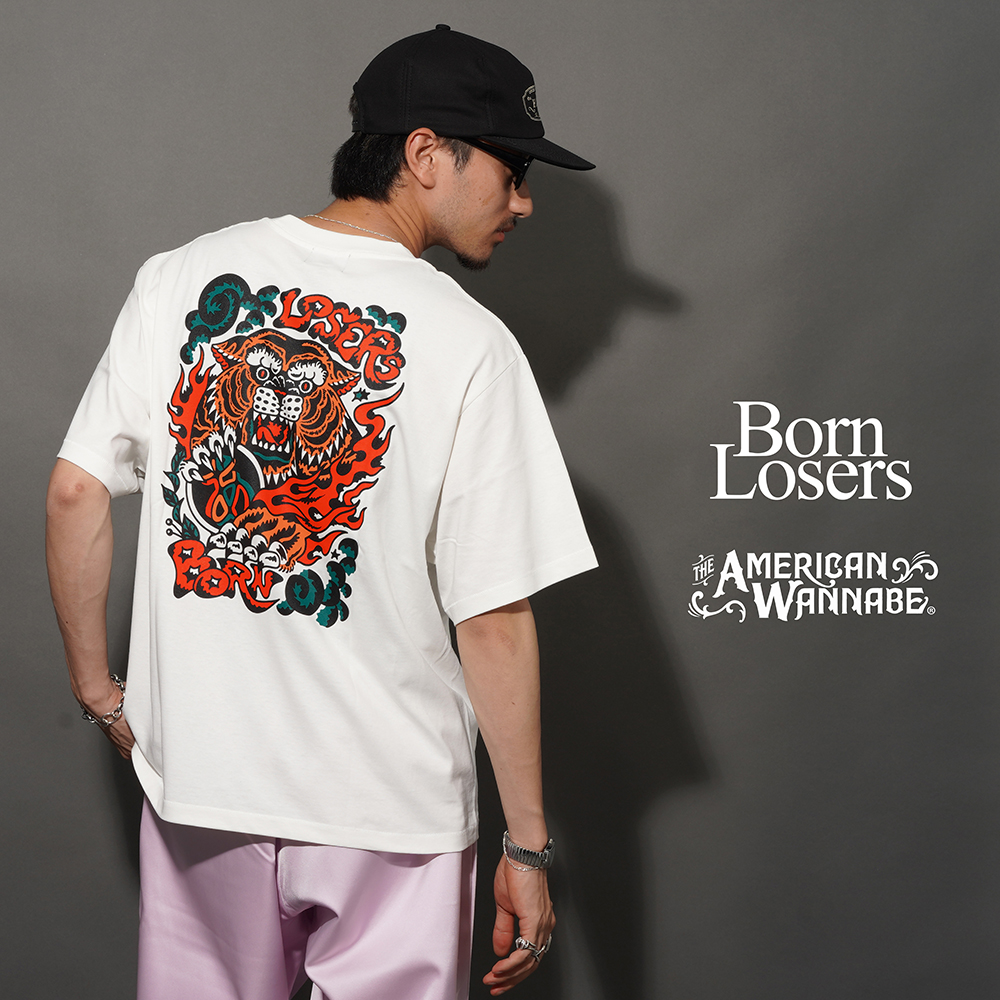 【LIMITED ITEM】Born Losers×THE AMERICAN WANANBE「BL TIGER TEE / WHITE」半袖Tシャツ