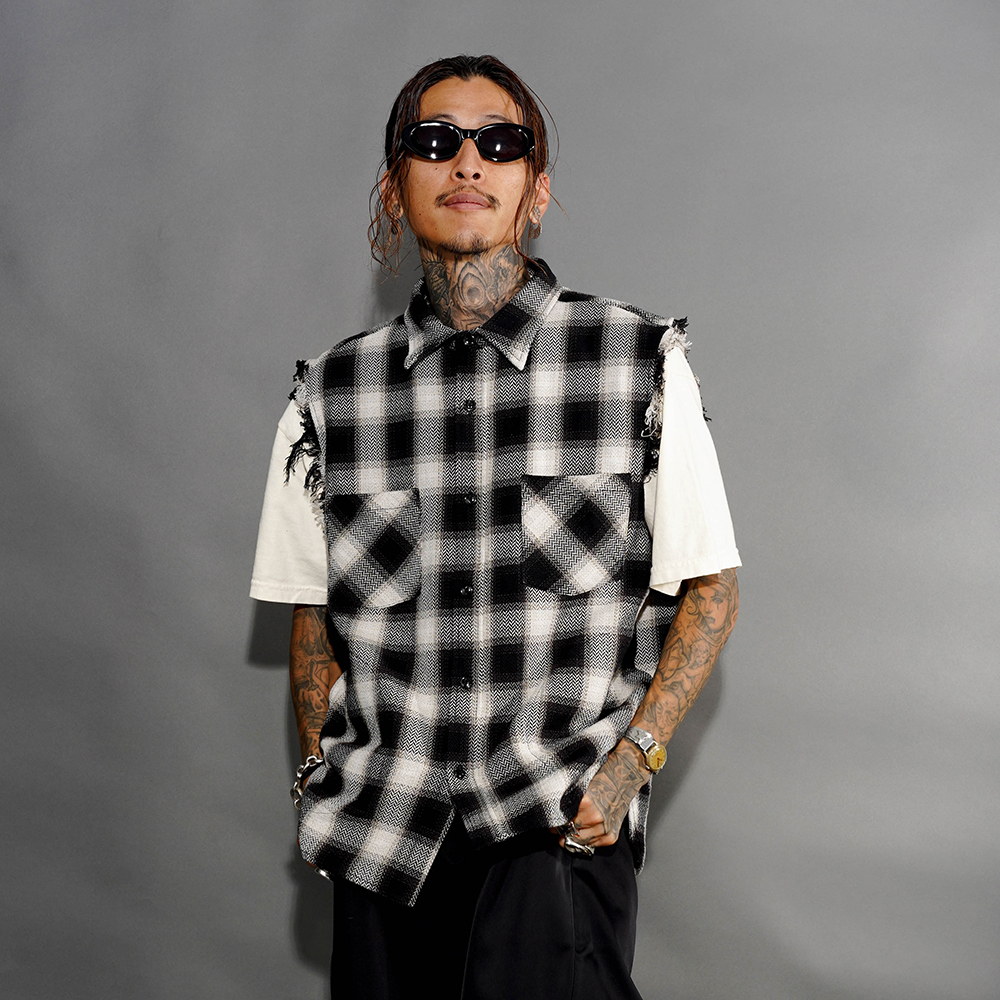 NASTOYS/ナストイズ「CutOff Sleeveless SHIRTS / WHITE」カットオフシャツ