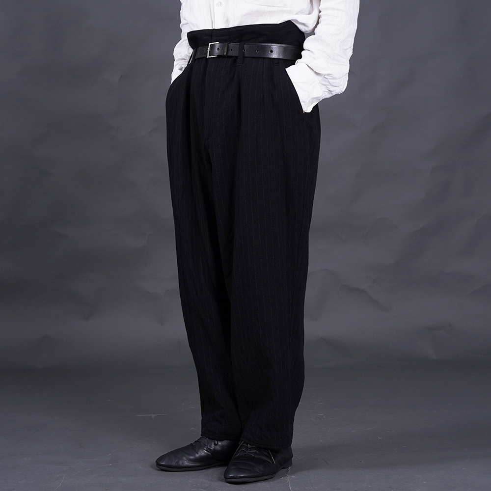 PORTER CLASSIC / ポータークラシック「PIN STRIPE CLASSIC PANTS / BLACK」ピンストライプクラシックパンツ