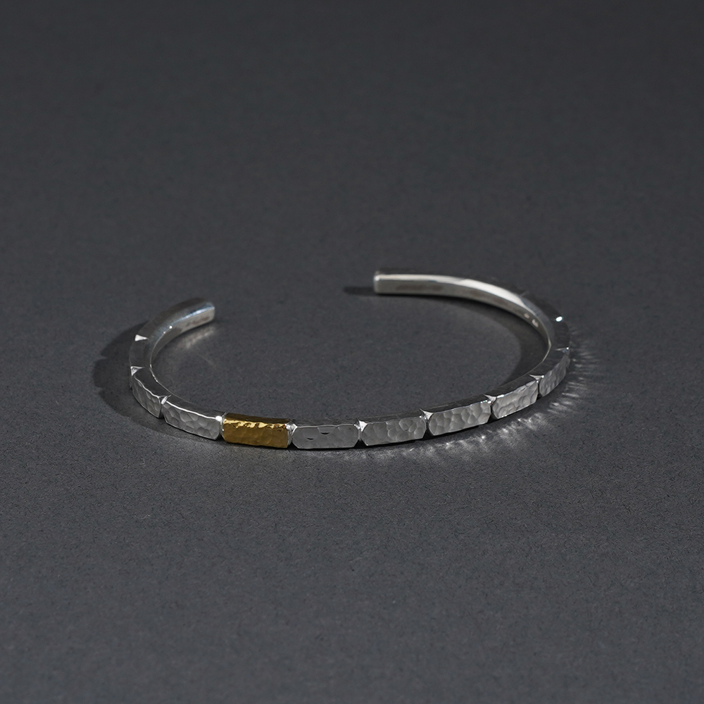 WORN CRAFT / ウォーンクラフト「BLOCKS ART K24GOLD & 950 SILVER BANGLE TYPE.1」バングル