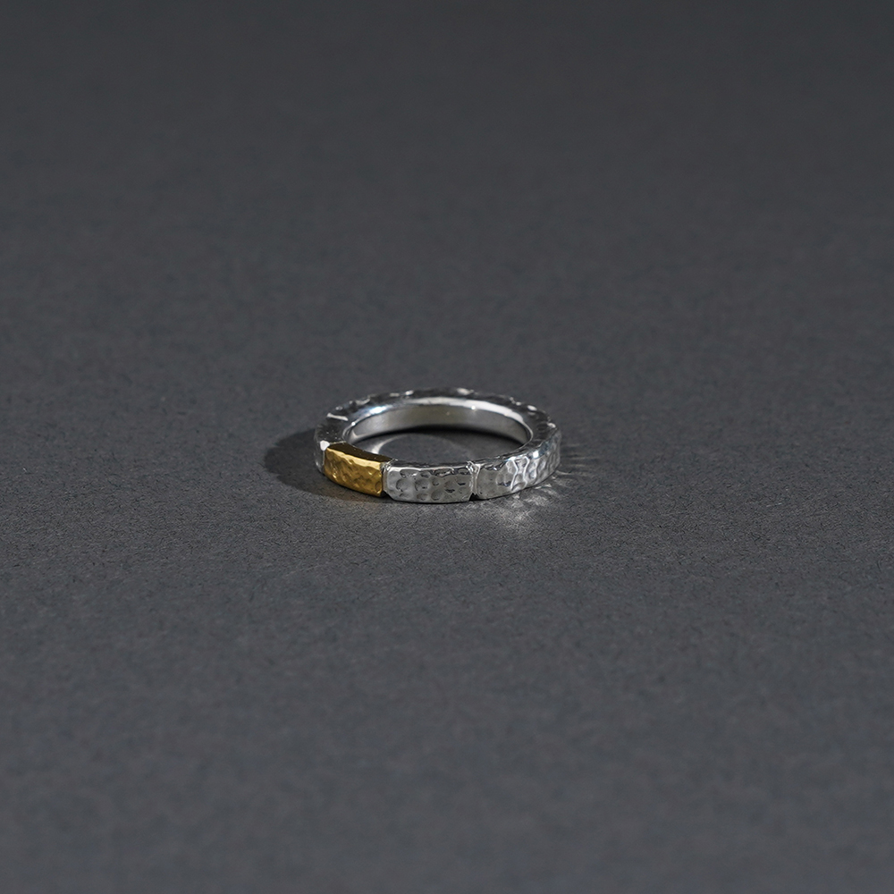 WORN CRAFT / ウォーンクラフト「BLOCKS ART K24GOLD & 950 SILVER RING TYPE.1」リング