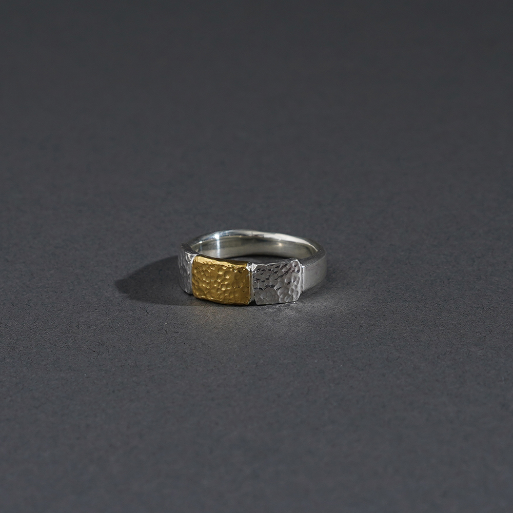 WORN CRAFT / ウォーンクラフト「BLOCKS ART K24GOLD & 950 SILVER RING TYPE.3」リング
