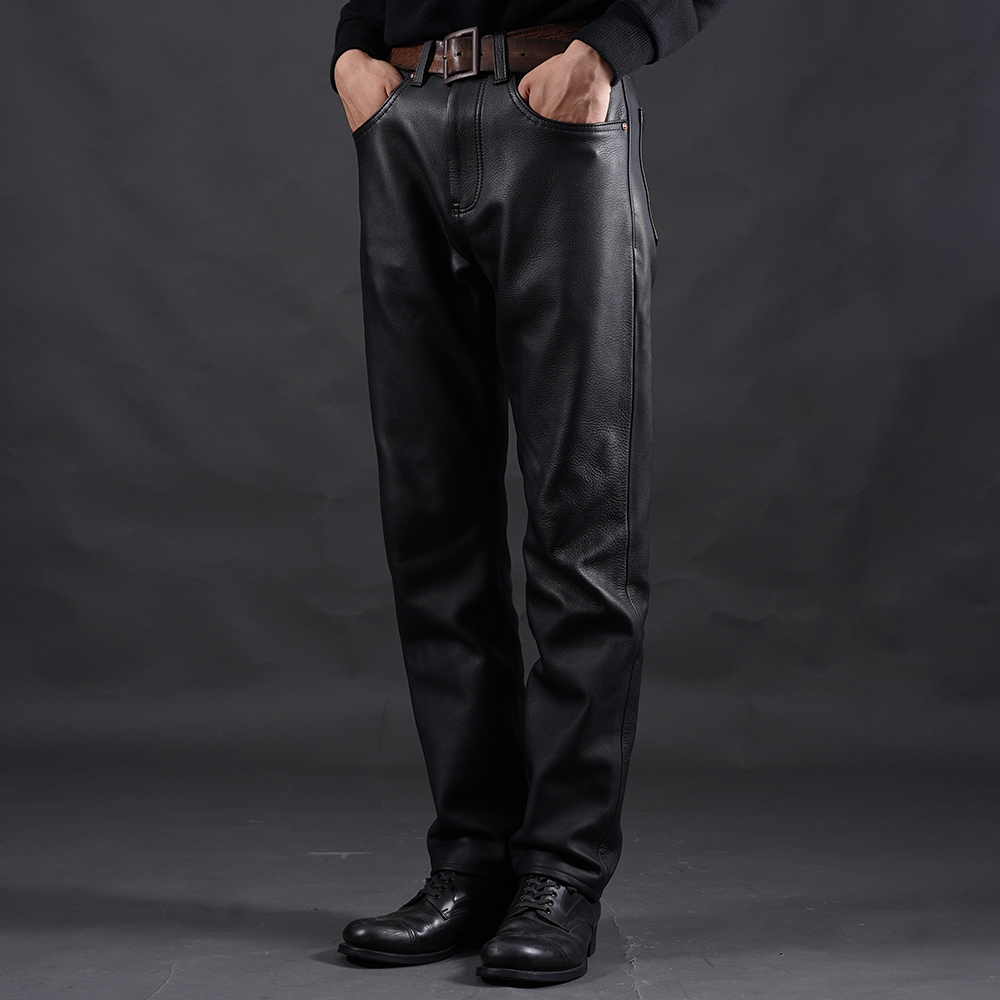TROPHY CLOTHING/トロフィークロージング「Windward 01 Pants Genuine Steerhide / BLACK」本革パンツ