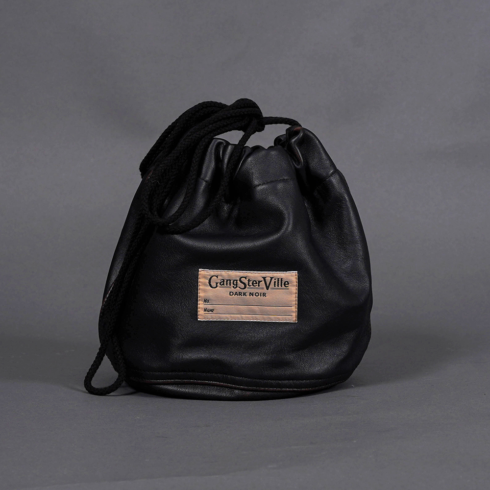GANGSTERVILLE/ギャングスタービル「DARK NOIR - LEATHER EFFECT BAG」レザーポーチバッグ