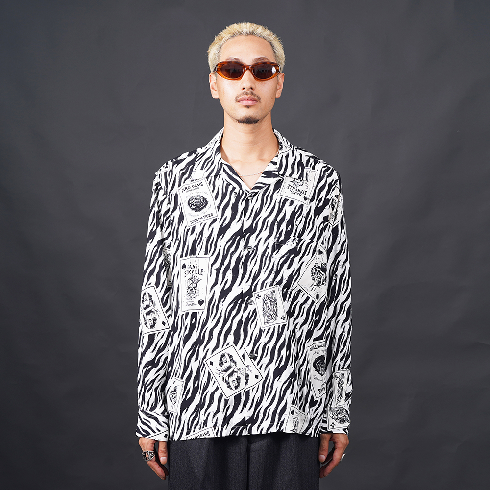 GANGSTERVILLE/ギャングスタービル「TIGER ALLEY - L/S SHIRTS / IVORY」オリジナルレーヨン長袖シャツ