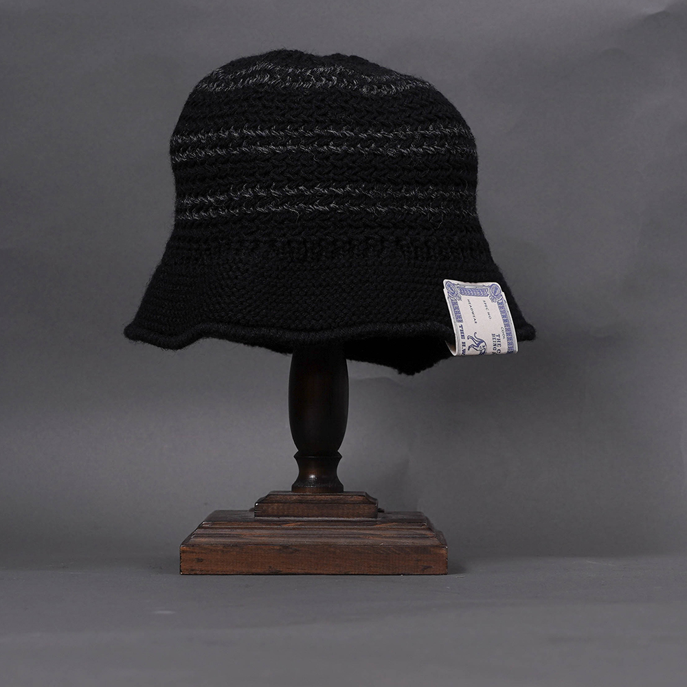 THE H.W.DOG&CO/ザエイチダブリュードッグアンドコー「BORDER KNIT HAT / BLACK」ニットハット