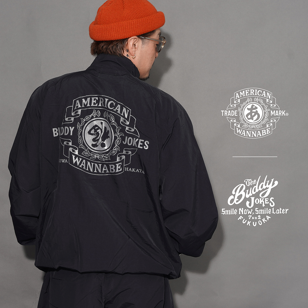 【LIMITED ITEM】BUDDY JOKES×AMERICAN WANNABE「 BW TRADEMARK Track Jacket / BLACK」トラックジャケット