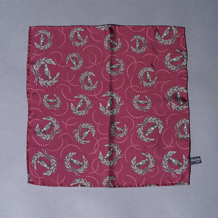 GLAD HAND/グラッドハンド「SHAKE HAND - POCKET SQUARE / BURGUNDY」ポケットチーフ