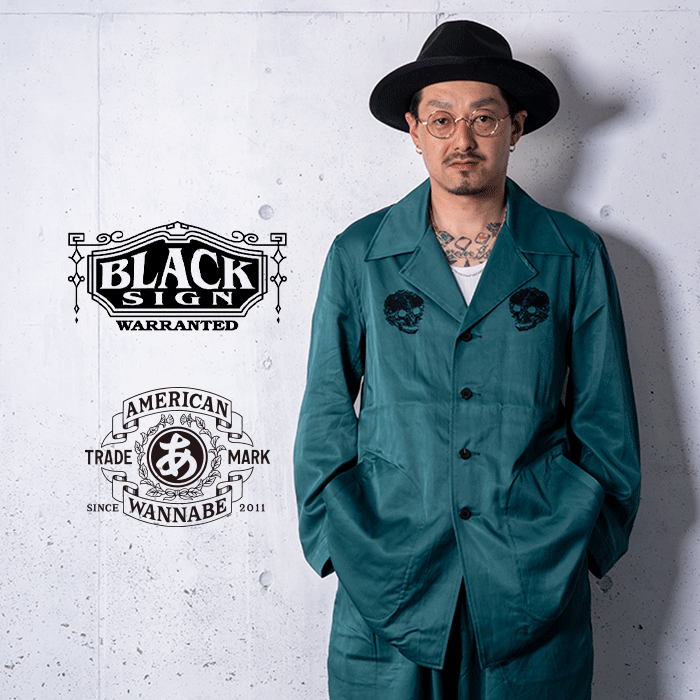 【別注/限定】BLACK SIGN「AMERICAN WANNABE EXCLUSIVE AHEN Doctor Jacket / Ahen Green」アヘンドクタージャケット