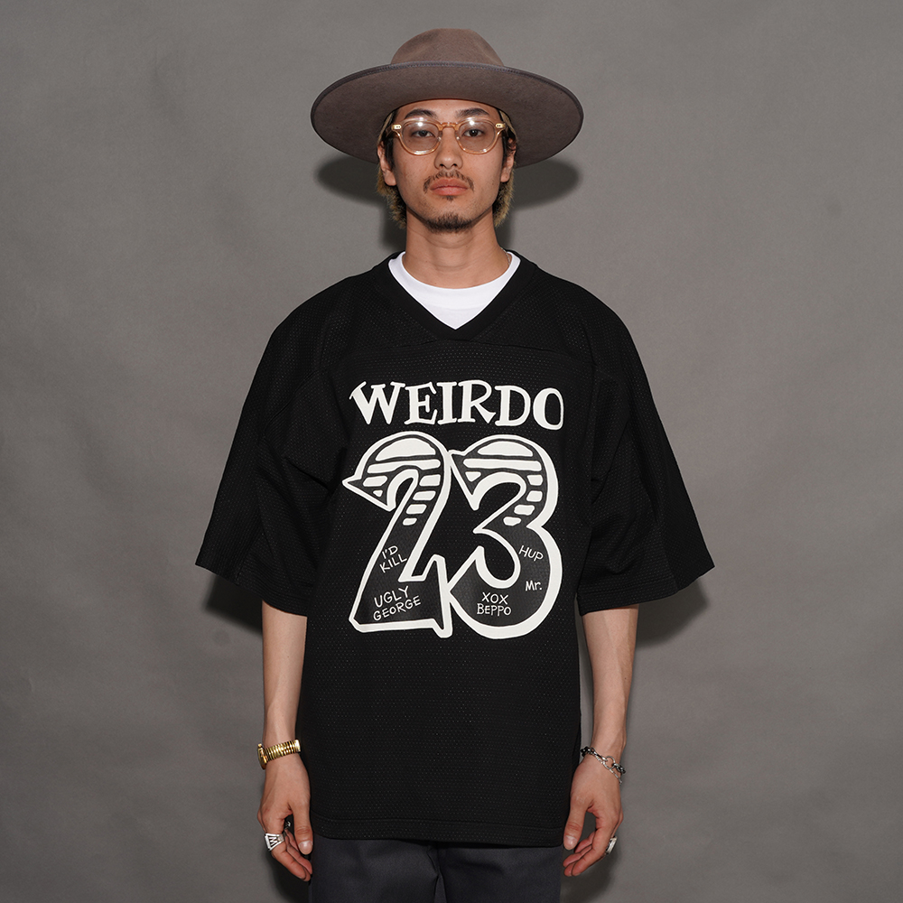 WEIRDO/ウィアード「HEY HEY 23 - FOOTBALL JERSEY / BLACK」H/Sフットボールジャージ