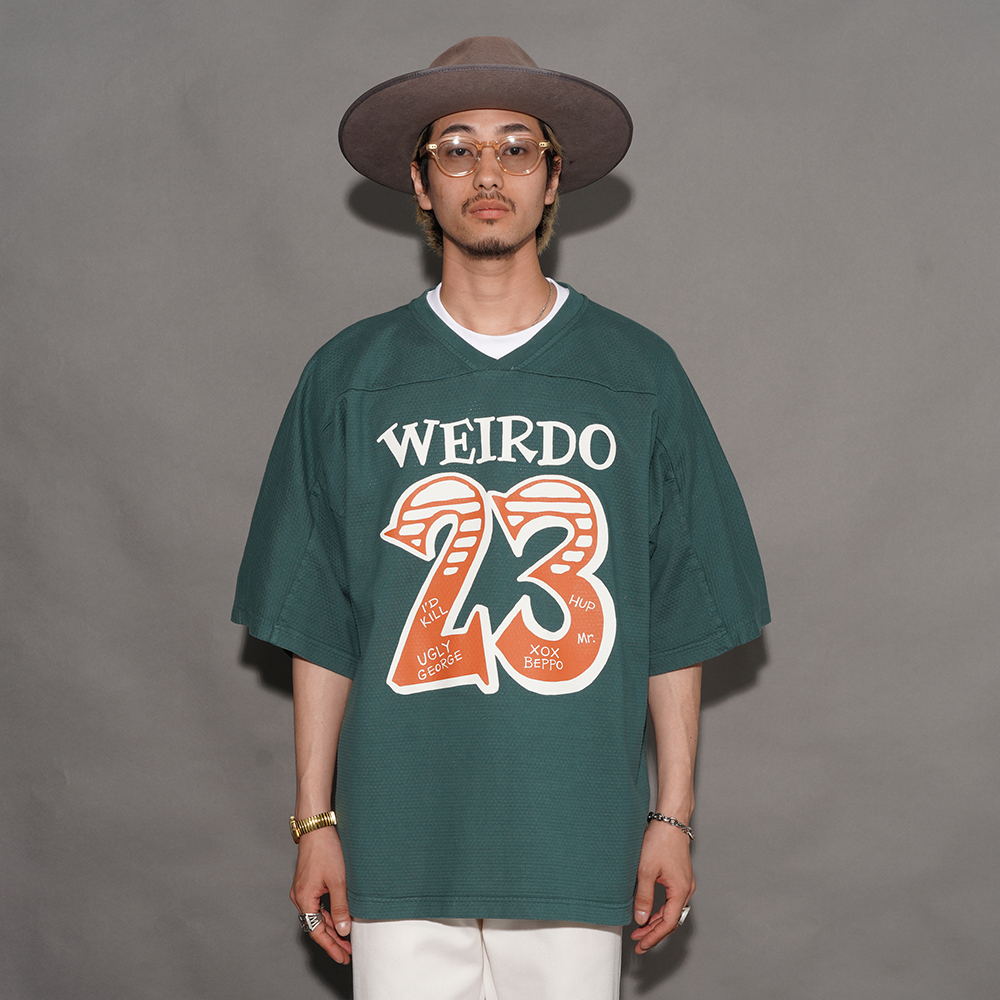 WEIRDO/ウィアード「HEY HEY 23 - FOOTBALL JERSEY / GREEN」H/Sフットボールジャージ