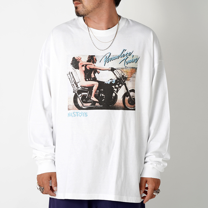 NASTOYS/ナストイズ「Paradise Twin L/S TEE / WHITE」プリントL/S Tシャツ