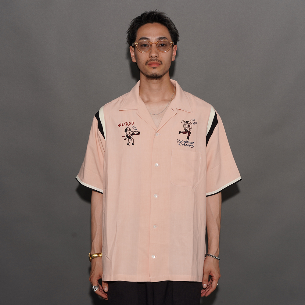 WEIRDO/ウィアード「Nuts and Bolts - S/S BOWLING SHIRTS / PINK」ボーリングS/Sシャツ