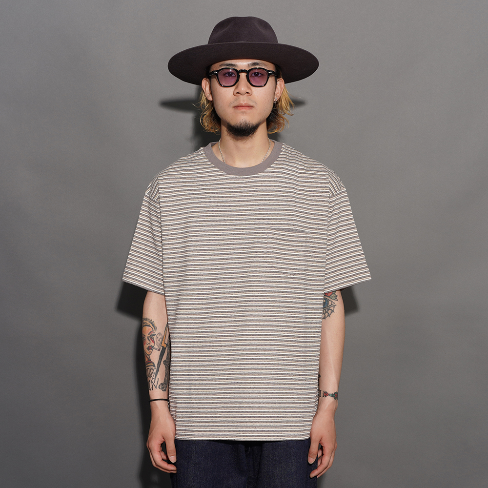 TROPHY CLOTHING/トロフィークロージング「Multi Border S/S Tee / Slate Gray」マルチボーダーS/S Tシャツ