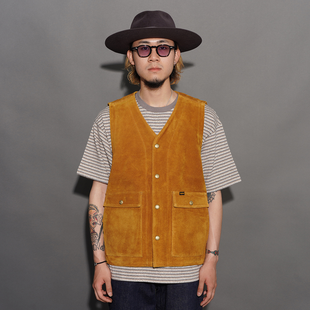 TROPHY CLOTHING/トロフィークロージング「Rancher Steerhide Vest / GOLD YELLOW」ステアハイドベスト